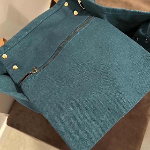 The FEED project cotton canvas market tote teal blue - Picture 5 of 7